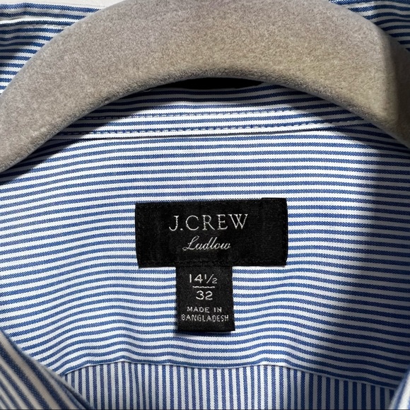 J.Crew Slim-fit Ludlow Premium fine cotton dress Shirt 14.5 x 32 NWOT Blue - Picture 6 of 8